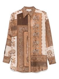 ZIMMERMANN Lucky Silk Shirt | Brown | FARFETCH at Farfetch